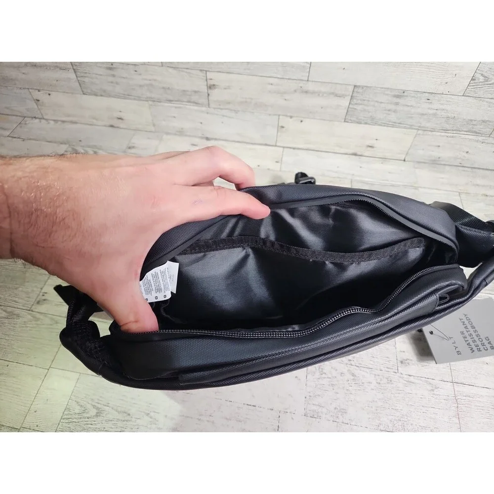 New BYLT Water Resistant Crossbody Bag Black 2 Liters Mens Womens w/ Tags